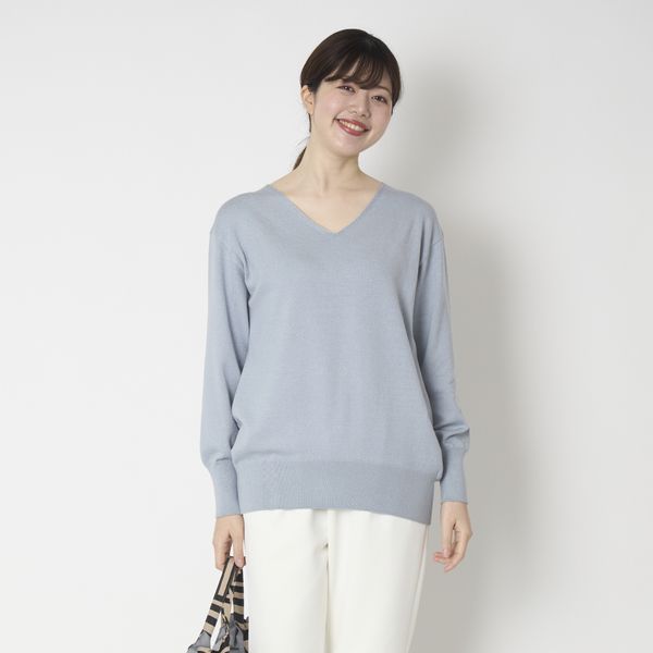 DRESS HERSELF/シルクコットンVネックニット -こだわりを随所に感じる